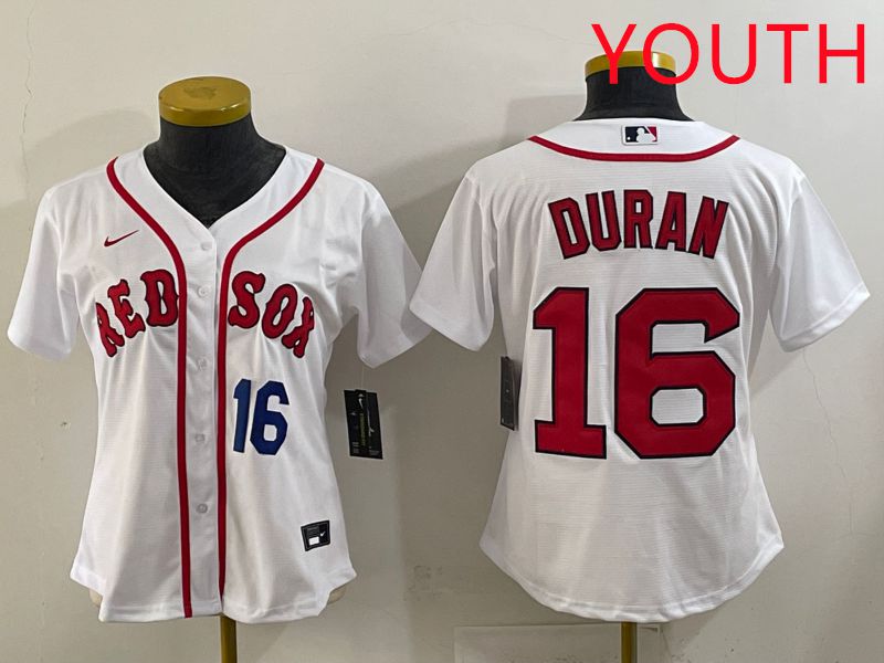 Youth 2025 Boston Red Sox #16 Duran White Game Nike MLB Jersey style 2